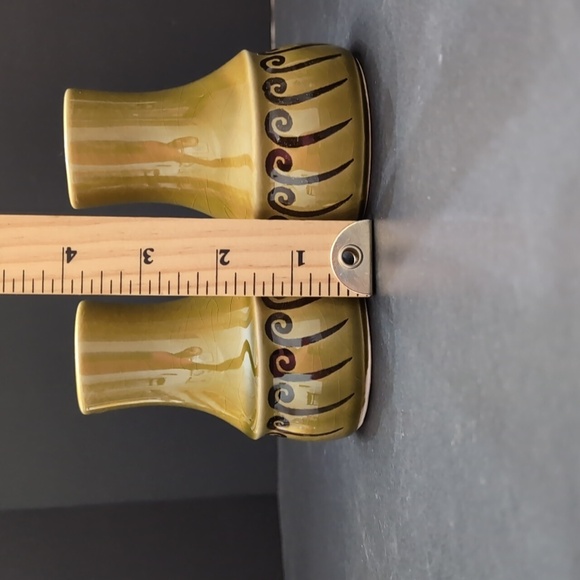 Vintage,Retro Olive Green /Brown Ceramic Salt/Pepper Shakers. - Picture 8 of 8